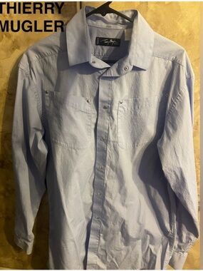 Thierry Mugler Shirt Blue Large